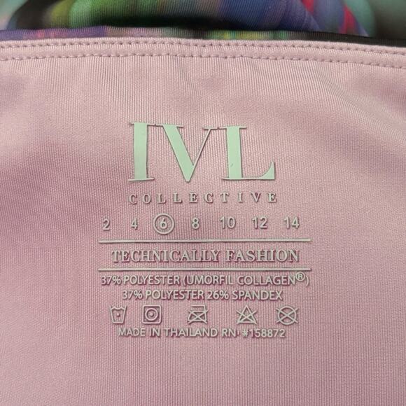 IVL Collective Black Blurred Floral Leggings 6 - Picture 7 of 7